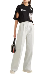Pantalones con cordones de cuero de cordero BEN TAVERNITI UNRAVEL PROJECT talla 26 XS $1900 NUEVOS - Imagen 1 de 18