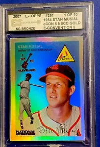 2007 eTopps National Convention Gold SSP 1of 10 Stan Musial ENCASED MINT/CENTER - Picture 1 of 3