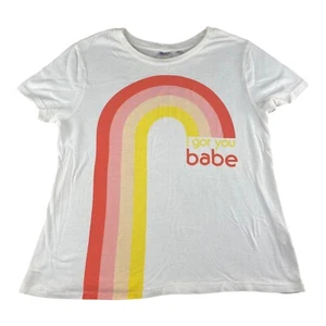 Junk Food White T-Shirt I Got You Babe Top Tee Sonny & Cher Retro Graphic XL - Picture 1 of 5