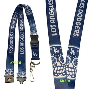 MLB Los Angeles Dodgers Clip On Lanyard-Sugar Skull - Picture 1 of 4
