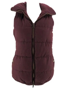 Old Navy Women's Maroon Red Sleeveless Zip-Up Puffer Vest Size XS - Picture 1 of 6