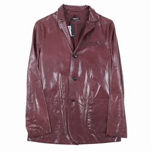 Kiton Slim-Fit Burgundy Lightweight Calfskin Leather Blazer M (fits S) Jacket - Picture 1 of 10