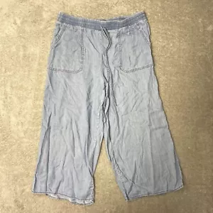 Westport blaue Hose Medium Kordelzug Lyocell Viskose weites Bein Capri leicht - Bild 1 von 13
