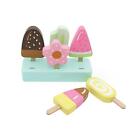 Wooden Ice Cream Set Pretend Toy Role Play Montessori Popsicle Toy, Fake Ice