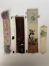 Lot of 4 Mixed Media Antique and/or Vintage Asian Art Bookmarks