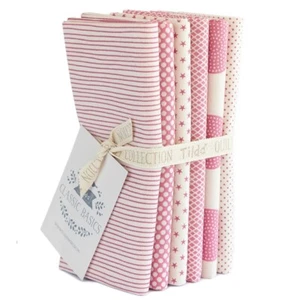 Classic Basics from Tilda® - Pink - Full Assortment - Bundle of 6 Fat Quarters - Picture 1 of 3