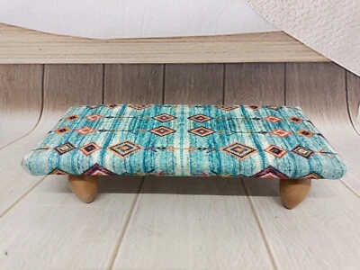 Ottoman stool Low stool Desk footrest Upholstered bench Handmade footstool - Image 1 of 4