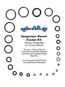 Dangerous Power DP Fusion FX Marcador de paintball Junta tórica Kit de oring x 4 kits de reconstrucción - Imagen 1 de 1