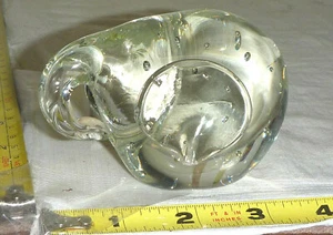 Vtg Clear Art GLASS ELEPHANT w/Controlled Bubbles Figurine/Paperweight ~3½"L - Picture 1 of 9