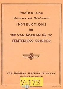 Amoladora Van Norman 2C, manual de mantenimiento de operaciones de configuración de instalación - Imagen 1 de 2