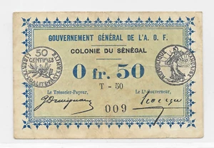 Senegal 1917 .50 Francs P-1b VF - Picture 1 of 2