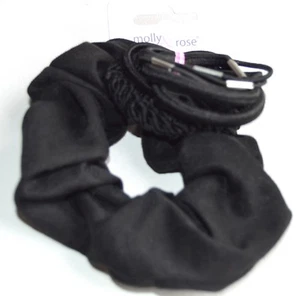 NEW Back To School Black School Set of Scrunchie And Elastic Hair Bobbles - Picture 1 of 1