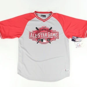 True Fan Cincinnati Reds 2015 All-Star Game Colorblock V-Neck Jersey Men's L - Picture 1 of 8
