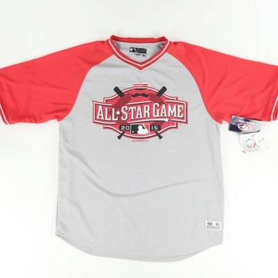 True Fan Cincinnati Reds 2015 All-Star Game Colorblock V-Neck Jersey Men's L - Image 1 of 4