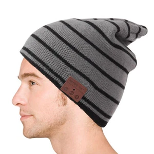Bluetooth Beanie for Men Wireless Music Hats with Headset Warm Cap Mic - Picture 1 of 12