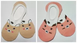 2 x Chenpai Animal Face Fashion Stealth Socks, Girls/Ladies Fashion Liner Socks - Picture 1 of 4