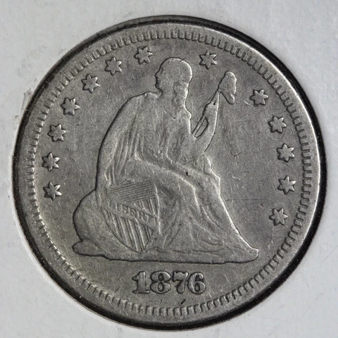 1876-S Seated Liberty Silver Quarter CHOICE VF E260 JNP Cover
