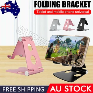 Universal Folding Aluminum Tablet Mount Holder Stand For iPad iPhone Samsung OZ - Picture 1 of 12