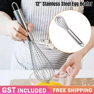 Large Stainless Steel Whisk Egg Beater Gravy Sauce Mix Mixer Kitchen Whisker - Picture 1 of 13