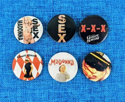 MADONNA  EROTICA/SEX BOOK & GIRLIE SHOW PINS 1992-1993 - Image 1 of 3