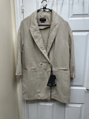 Blazer Massimo Dutti Doble Pecho Mezcla de Lino Talla 14 Foto 1 de 4