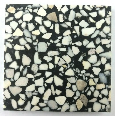 Винтажная напольная мини-плитка Fritztile Terrazzo одинарный образец C123 АКЦЕНТ ЧЕРНАЯ редкая - Изображение 1 из 3