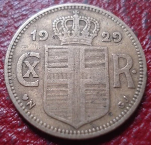 1929 ICELAND 1 KRONA IN VG-FINE CONDITION - Picture 1 of 2