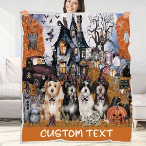Coperta Cane Havanese Personalizzata Tiro Tessuto Pile Sherpa Molti Design Nuova con Etichette - Foto 1 di 33