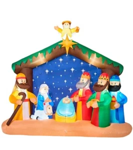 Inflatable Christmas Nativity Scene Yard Decor Outdoor LED Light Lawn Jesus 8 Ft - Picture 1 of 9