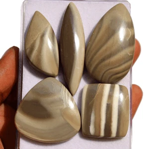 Polonia 5 pz pietra selce naturale 27 mm-49 mm pietre preziose cabochon lucid... - Foto 1 di 11