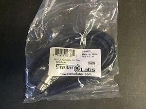 Stellar Labs 24-9832 6 FT XLR FEMALE TO 1/4 INCH PLUG - Picture 1 of 2