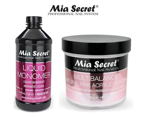 Mia Secret Liquid Monomer 16oz & Natural Pink Acrylic Powder- 8.0 oz (2 Pcs Set) - Picture 1 of 2