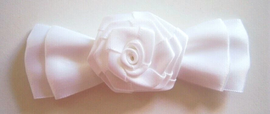 3 lazos vintage blancos de satén nupcial de 1 3/4" rosa/4 1/4" doble bucle ab-36 Foto 1 de 1