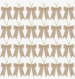 *BONITOS 24 lazos de cinta de arpillera de Navidad 5 x 4 pulgadas festival decoración navideña Cr4 - Imagen 1 de 6