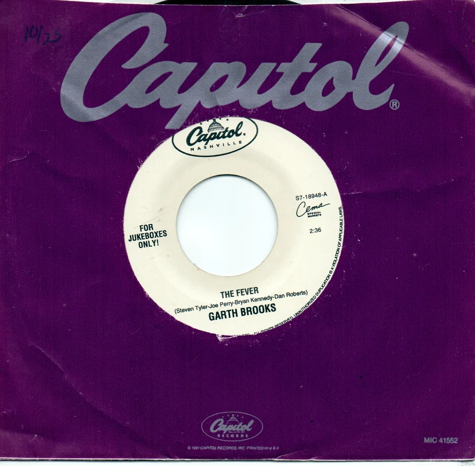 GARTH BROOKS - THE FEVER / THE NIGHT WILL ONLY KNOW       (M-) - Image 1 of 1