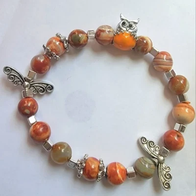 Pulsera Ágata Fuego Rojo (Piedra Natural) Foto 1 de 3