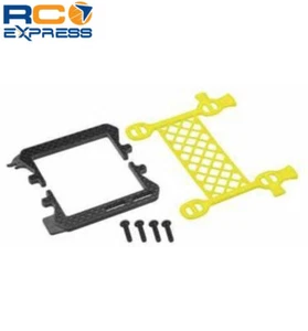 JConcepts B6.3 Carbon Logo Cargo Net Battery Brace Yellow JCO22989 - Picture 1 of 1
