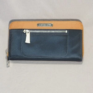 Michael Kors Geldbörse Navy Blau Leder Colgate Contenintal Full Zip Lang Billfold - Bild 1 von 10