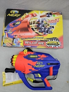 NERF WILDFIRE BLASTER GUN WITH 20 FOAM DARTS W/ ORIGINAL BOX SELLING FOR PARTS - Picture 1 of 5