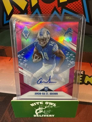 2021 Phoenix Amon-Ra St-Brown Rookie Pink Auto /50 - Image 1 of 3