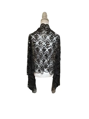 Joan Rivers черный блестками сетки вечер шаль надежном 74 x 23» новый с дополнительными блестками  - Изображение 1 из 4