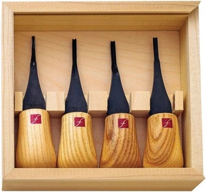 Flexcut Mini Carving Tools Palm Fitting Wooden Handles Set of 4 - FR604 - Picture 1 of 1