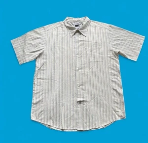 Split Y2K Vintage White Skater Pocket Button Down Shirt Surfer Men’s Large - Picture 1 of 7