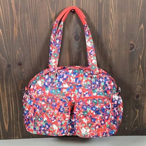 Lug Jumper Carry All Tote Bag Purse Multi Pocket Red Poppy Floral Wildflower - Picture 1 of 16