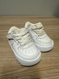 Nike Air Force 1 Easyon TD Shoes White Baby Size 4c - Picture 1 of 8