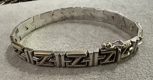 Vintage Sterling Silver Z Link Bracelet Milor Italy 7.25" - Picture 1 of 7