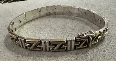 Pulsera de eslabones Z vintage de plata de ley Milor Italia 7,25" Foto 1 de 4