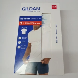 Gildan Select T-Shirt Men's Size S 34"-36" White Tag Free 4 Way Stretch 3 Tee - Picture 1 of 4