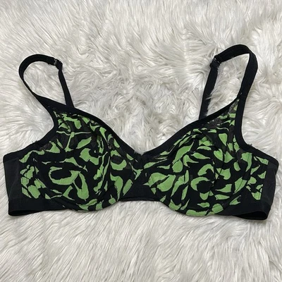 Sujetador Cacique 44C negro verde sin forro camiseta con aros cierre trasero elástico Foto 1 de 4