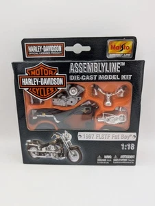 Maisto Línea de Montaje Harley-Davidson 1997 FLSTF Fat Boy Kit de Motocicleta 1:18 Nuevo - Imagen 1 de 11
